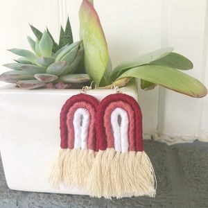 Handmade Pink Boho Spring Summer Earrings